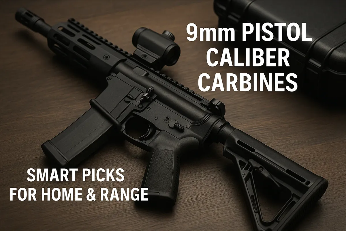 9mm pistol caliber carbines setup on a bench – 2025 guide