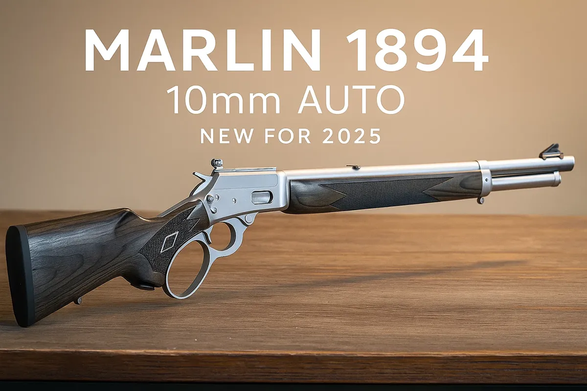Marlin 1894 10mm lever-action rifle — stainless Trapper with peep sight and threaded barrel
