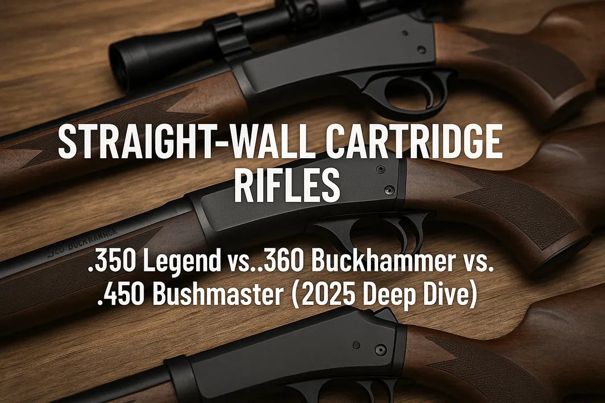 Straight-Wall Cartridge Rifles comparison of 350 Legend, 360 Buckhammer, and 450 Bushmaster