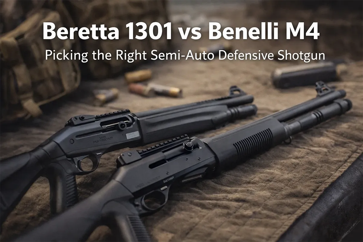 Beretta 1301 vs Benelli M4 semi-auto defensive shotgun comparison