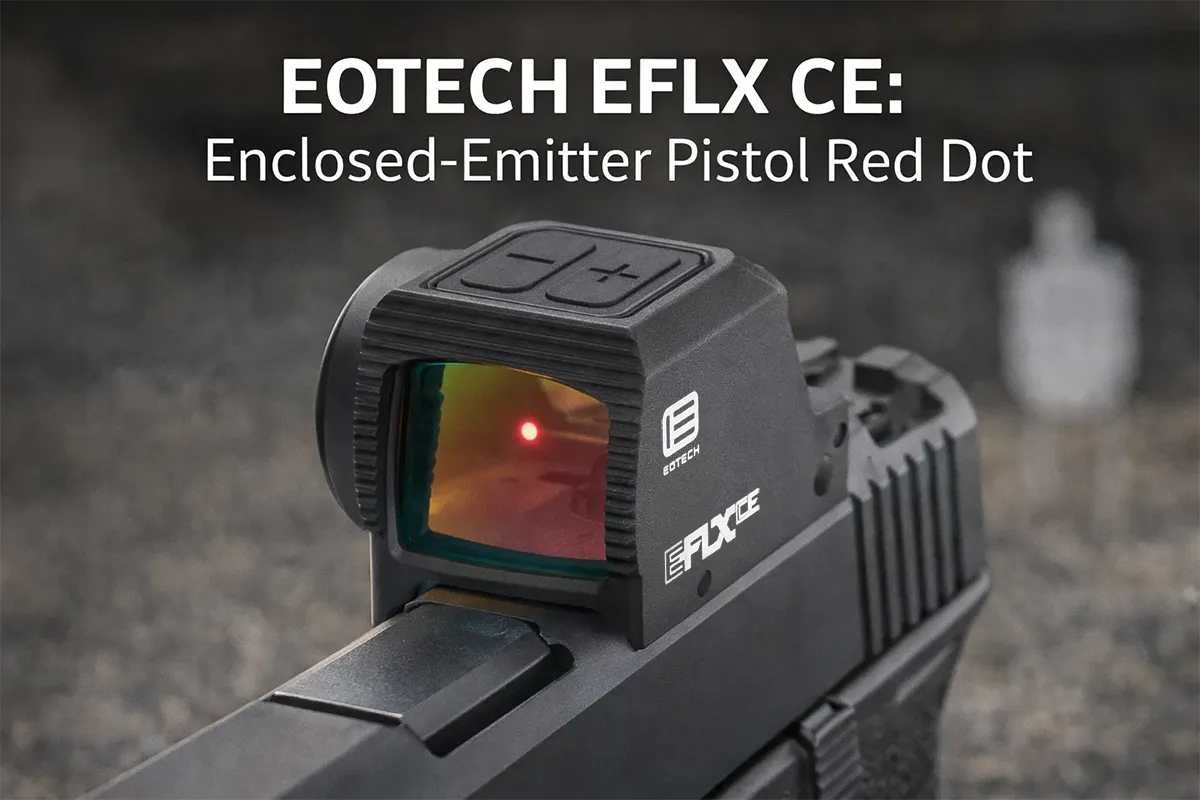 EOTECH EFLX CE enclosed-emitter pistol red dot overview for 2026