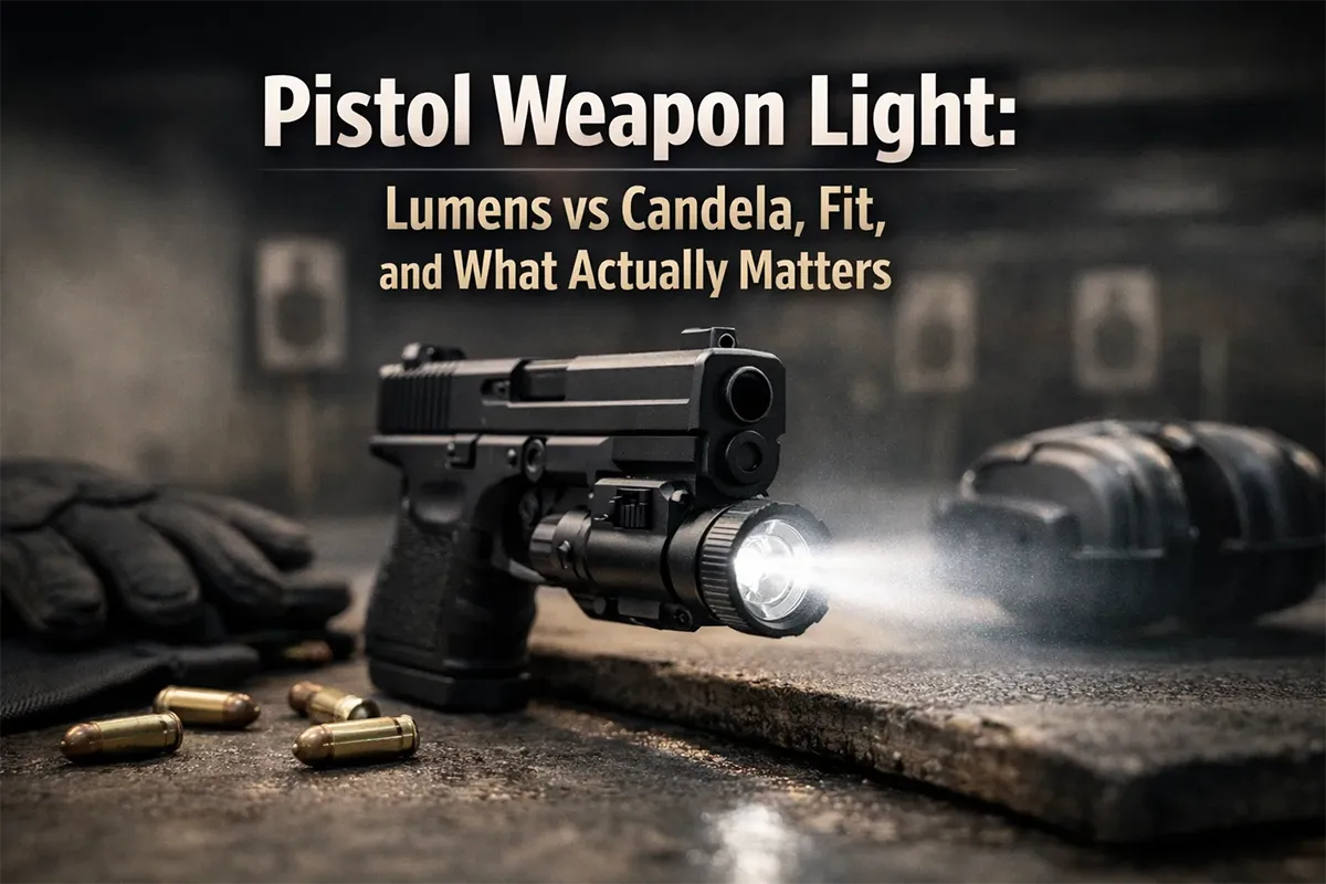 pistol weapon light — lumens vs candela buyer’s guide (2026)