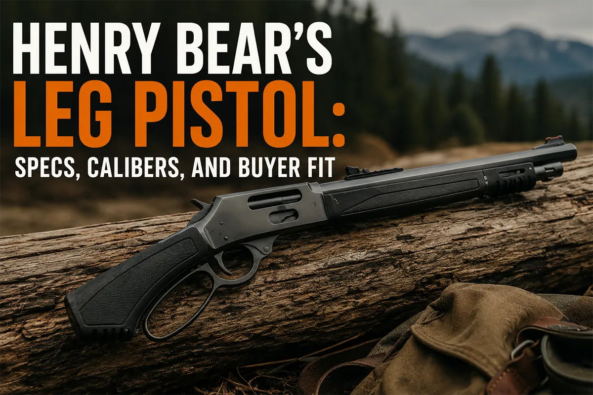 Henry Bear's Leg Pistol lever action pistol on a range bench