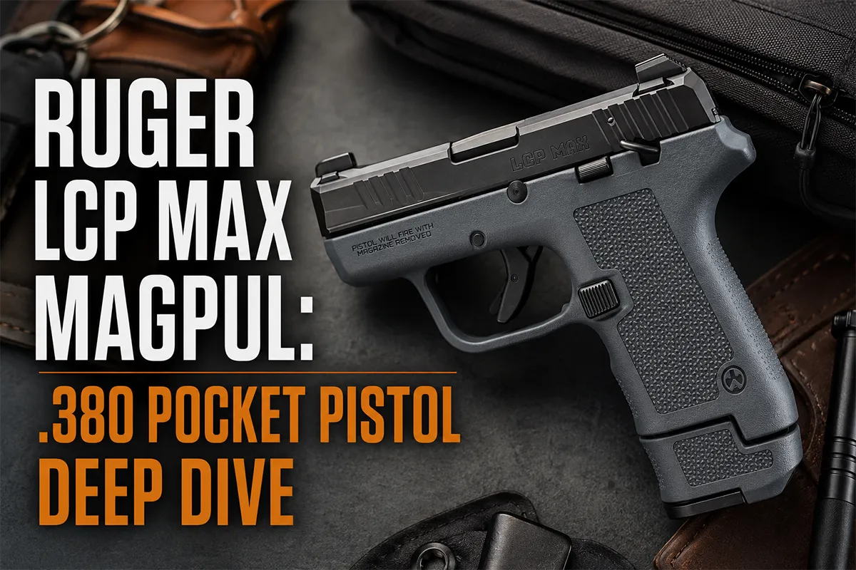 Ruger LCP MAX Magpul .380 pocket pistol with EHG grip