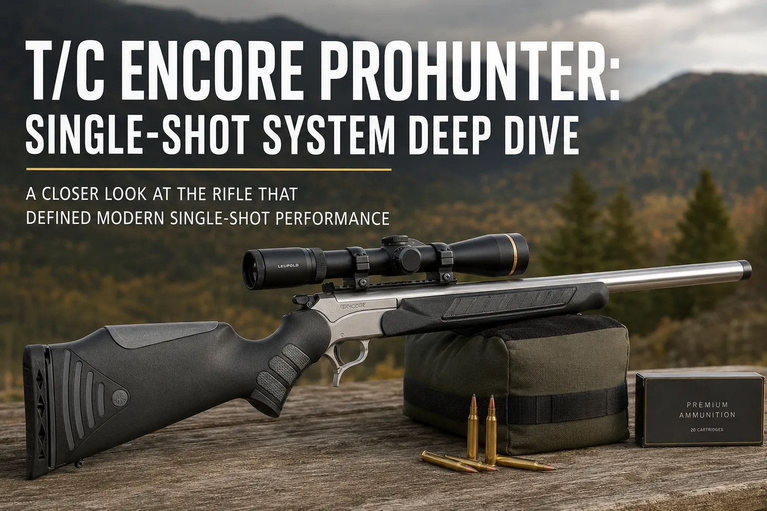 T/C Encore ProHunter single-shot system with rifle and hunting configurations