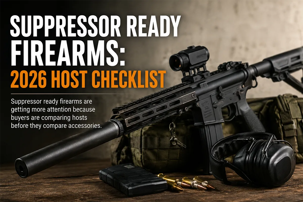suppressor ready firearms host comparison on a range bench