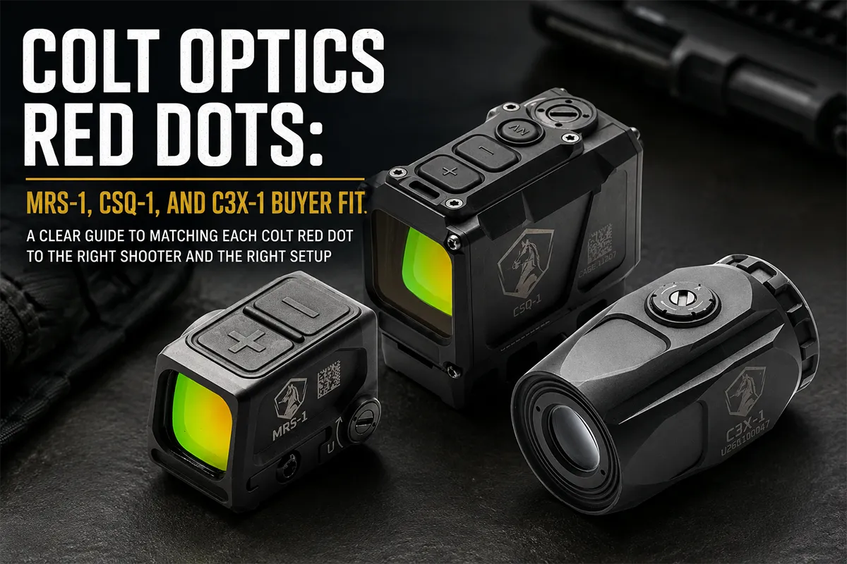 Colt Optics red dots MRS-1 and CSQ-1 with C3X-1 magnifier
