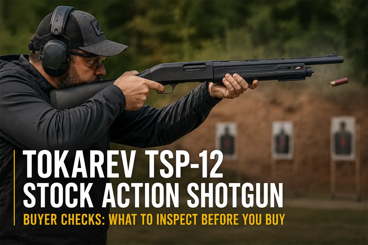 Tokarev TSP-12 stock action shotgun on a range bench
