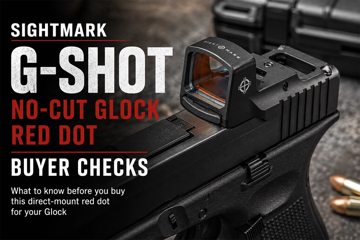 Sightmark G-Shot no-cut Glock red dot on a factory pistol slide