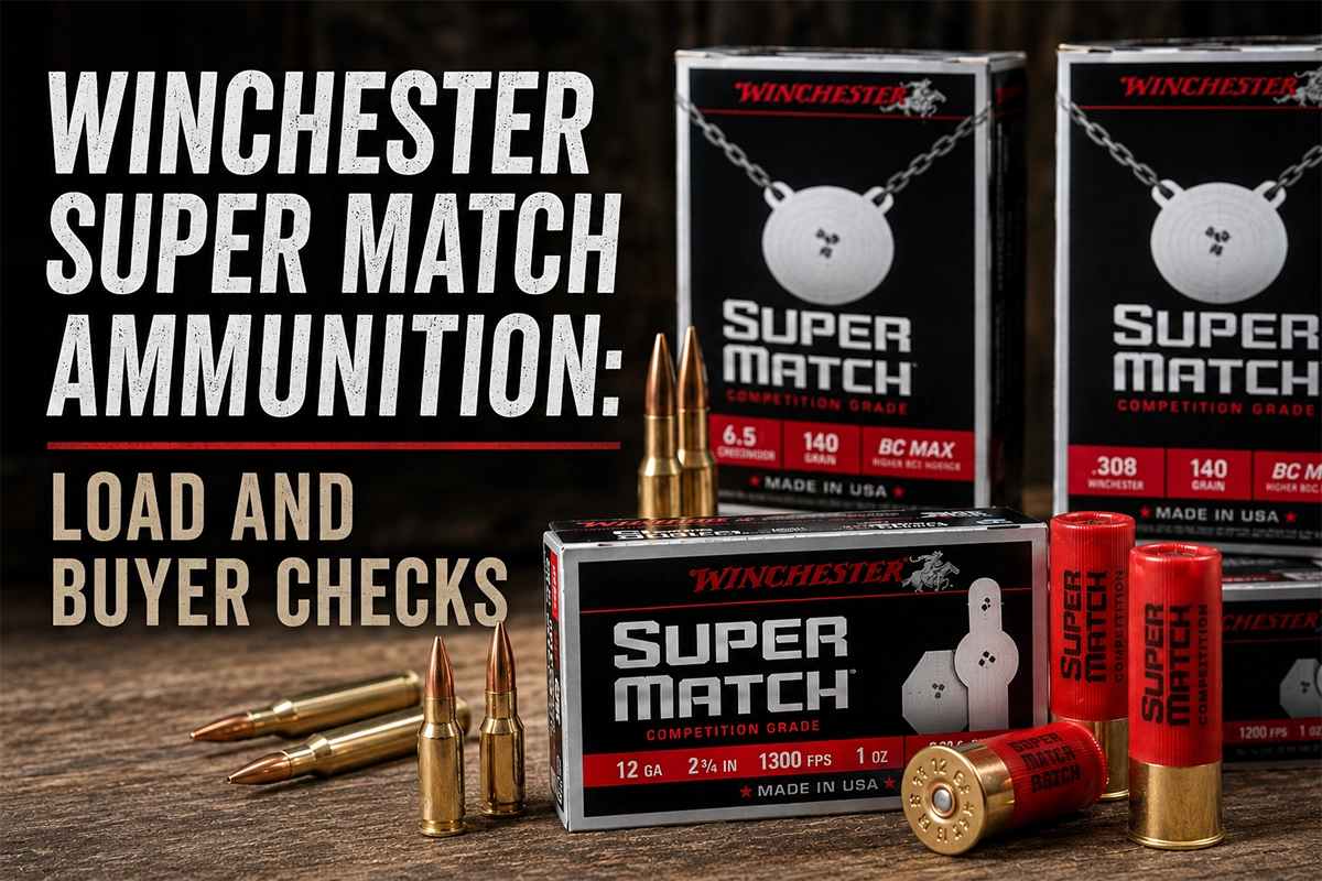 Winchester Super Match ammunition for pistol, rifle, and shotgun competition