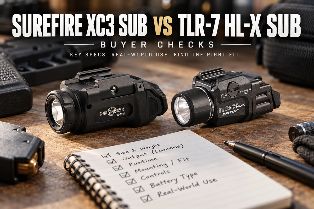 SureFire XC3 Sub vs TLR-7 HL-X Sub comparison on subcompact pistols